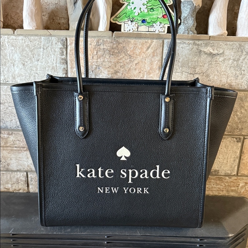 NWT Kate Spade Black Pebbles Leather Large Tote